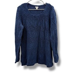 L.L. Bean Knit Pullover Sweater Women’s Size XL Navy Blue Long‎ Sleeve Crew Neck